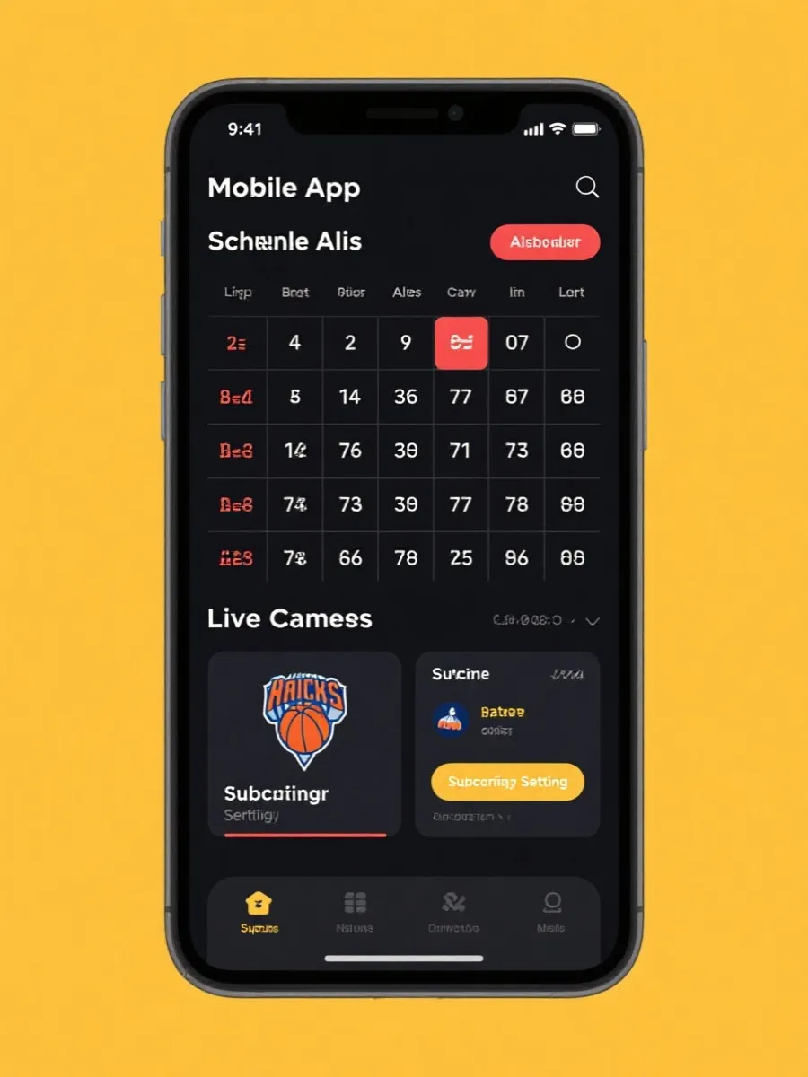 NBA赛程App界面预览